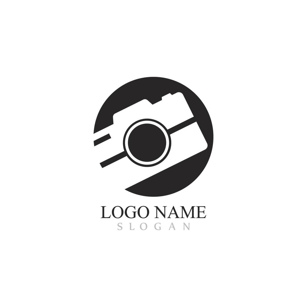 Camera Photography logo template vector icon illustration