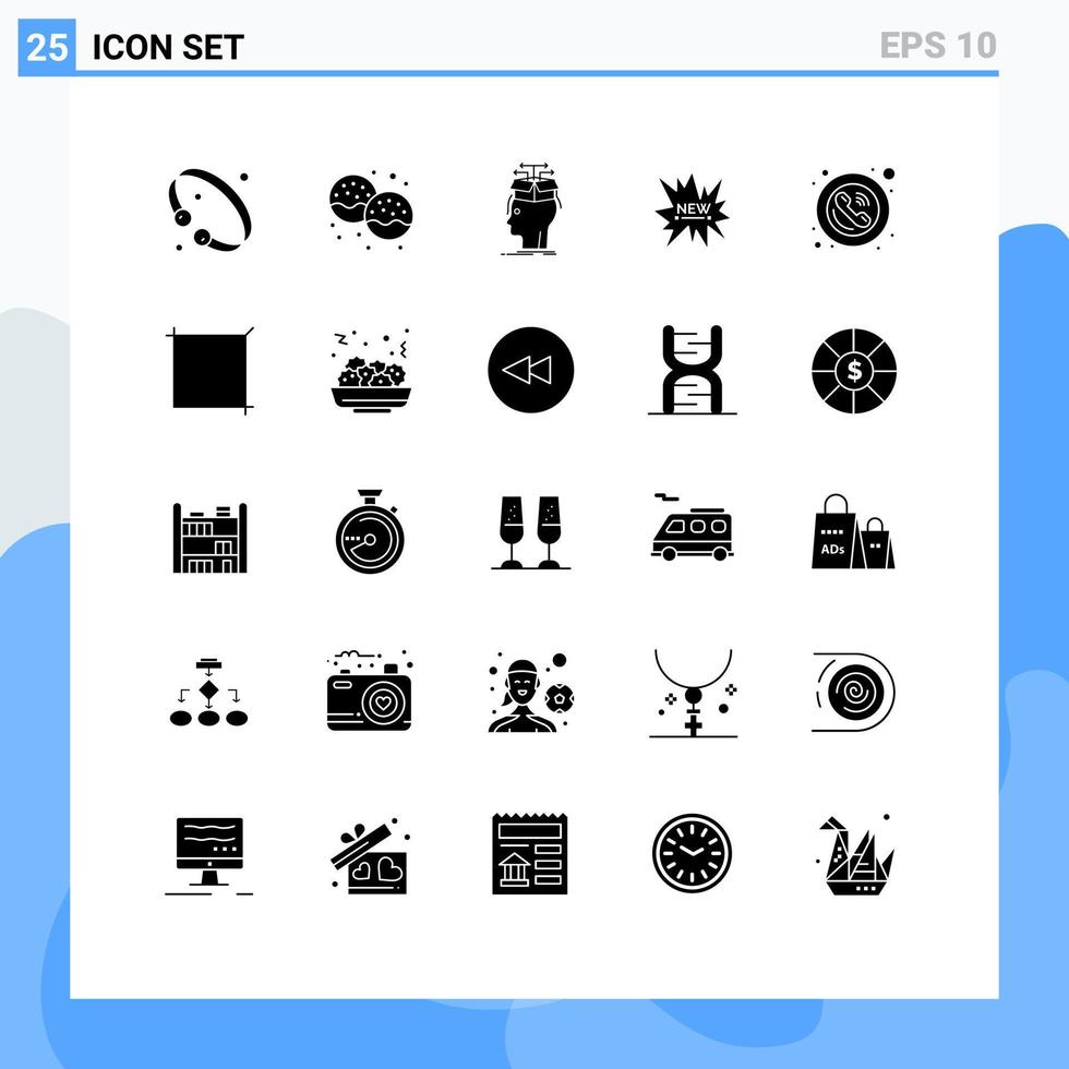 conjunto de 25 iconos de interfaz de usuario modernos símbolos signos para comercio electrónico de etiquetas comer compartir cabeza elementos de diseño vectorial editables vector