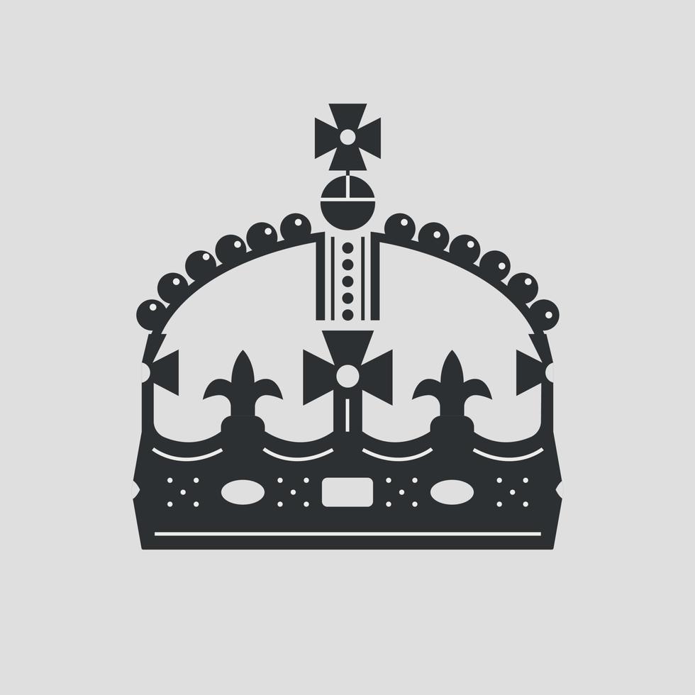 English crown silhouette. Glyph icon isolated on white background. Vector