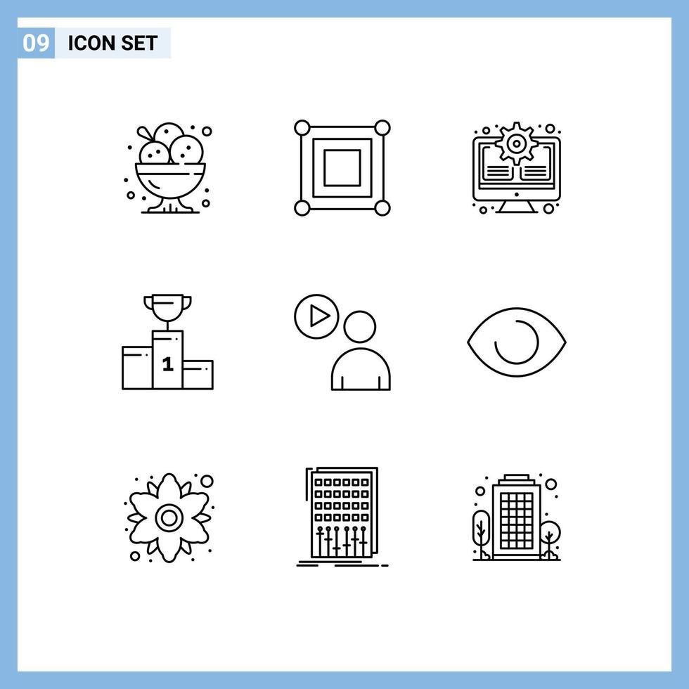 9 Creative Icons Modern Signs and Symbols of goblet champion box ceremony update Editable Vector Design Elements