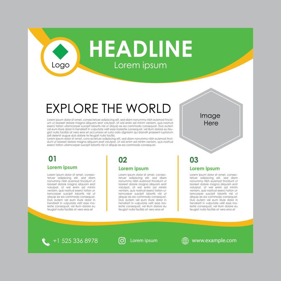 Travel flyer template vector