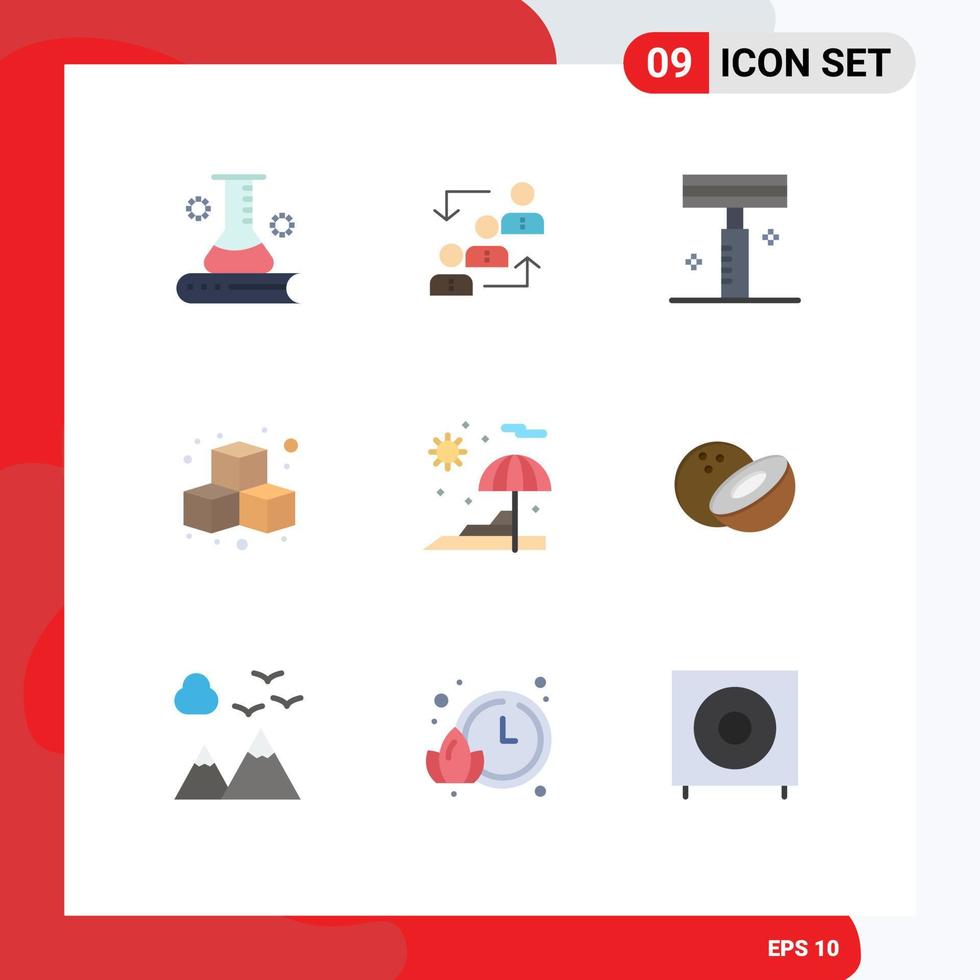 Set of 9 Modern UI Icons Symbols Signs for fun salon ladder razor beauty Editable Vector Design Elements