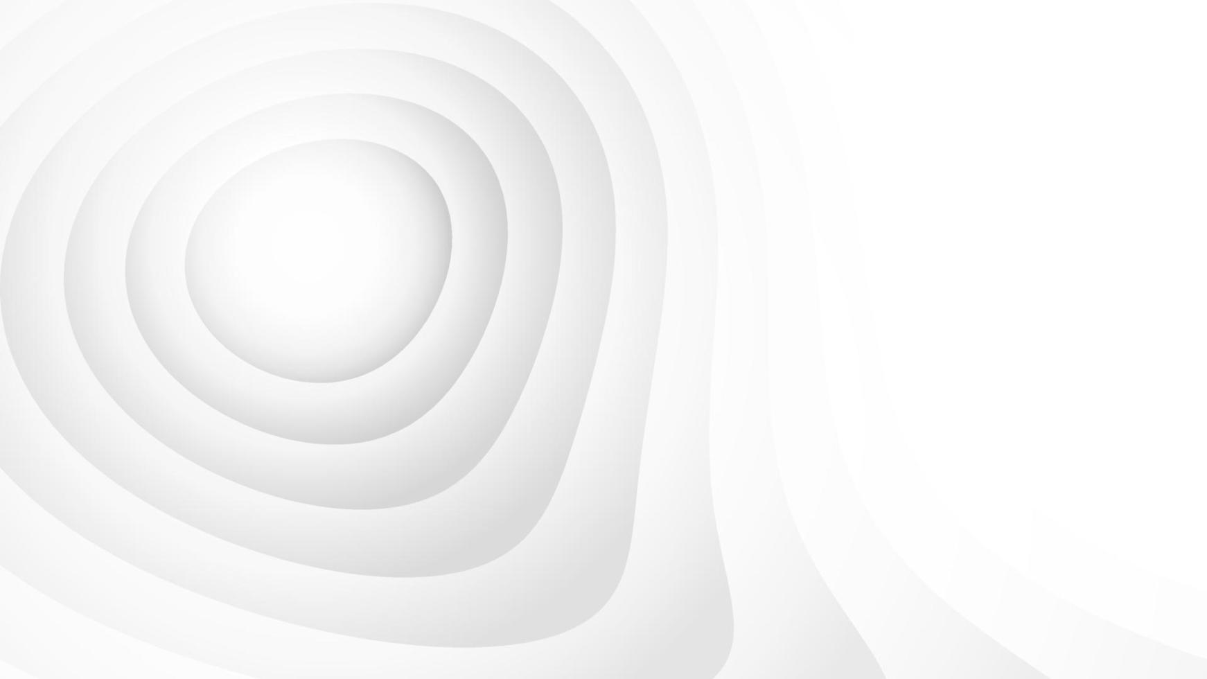 White paper art background. Abstract circle wave design. Vector paper cut illustration. Eps10