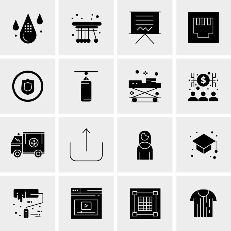 16 iconos universales de negocios vector ilustración de icono creativo para usar en proyectos relacionados con la web y dispositivos móviles