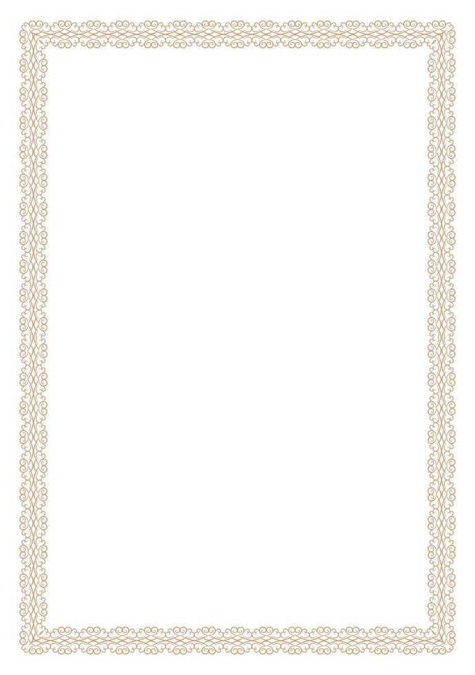 Vintage golden frame. Beautiful frame for documents, invitations, diplomas. vector
