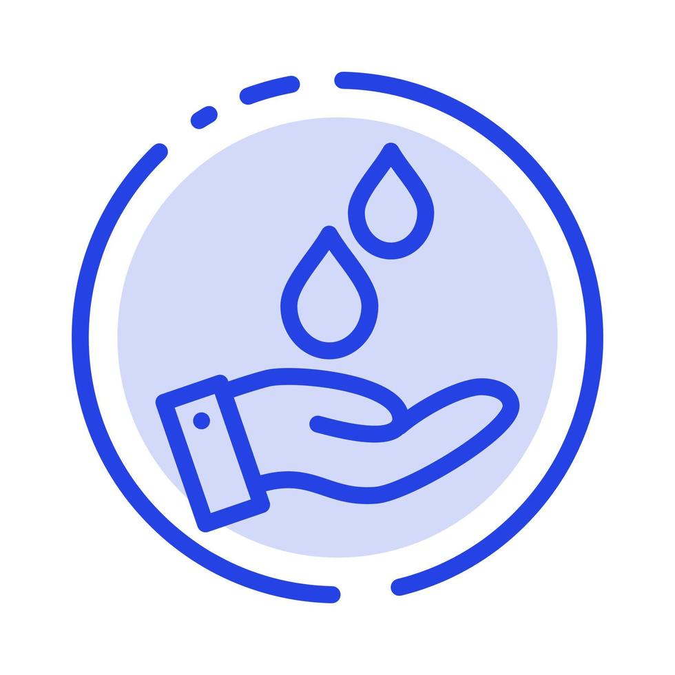 icono de línea de línea punteada azul de energía de agua purificada vector