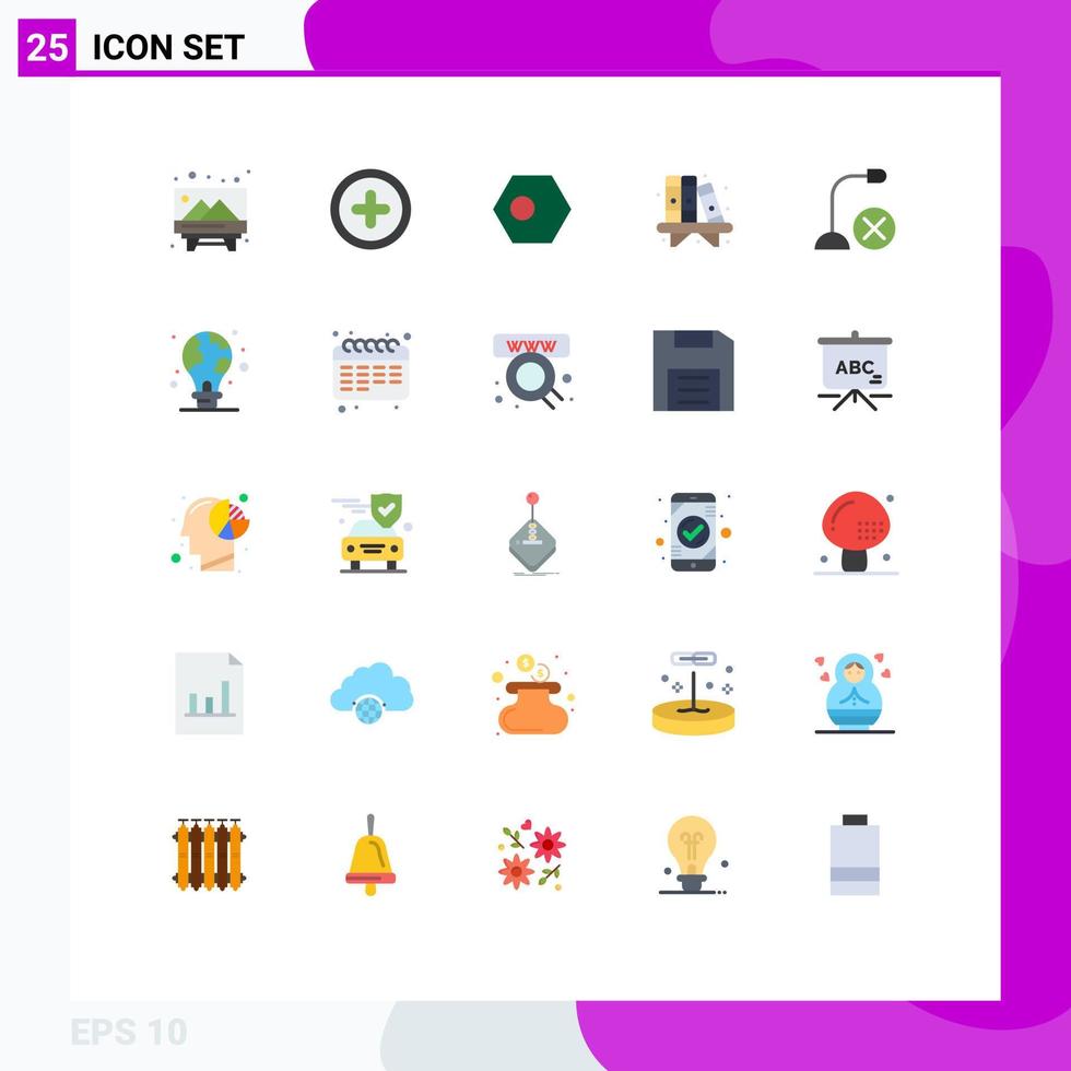 Universal Icon Symbols Group of 25 Modern Flat Colors of devices shelf bangla book home Editable Vector Design Elements