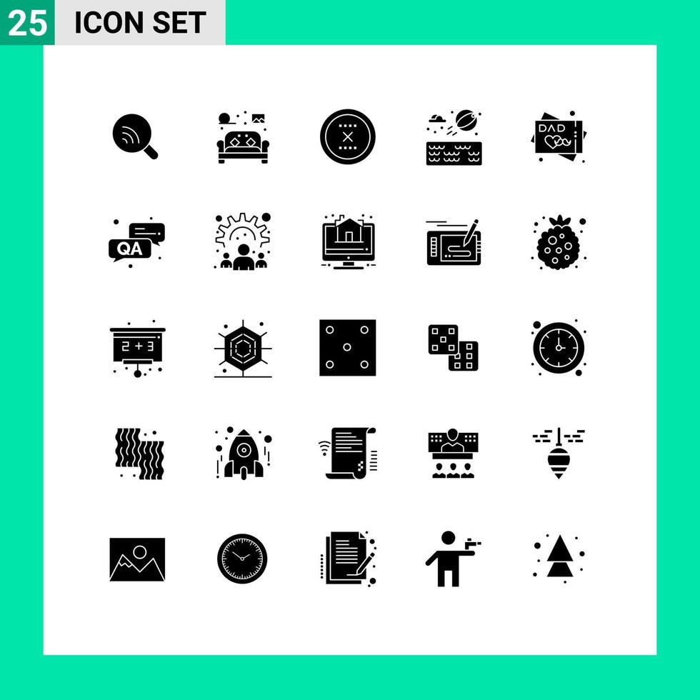 25 Creative Icons Modern Signs and Symbols of fathers day greeting card water sofa beach ball delete Editable Vector Design Elements