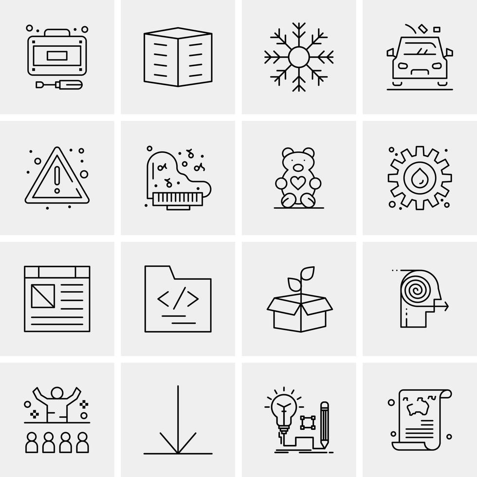 16 iconos universales de negocios vector ilustración de icono creativo para usar en proyectos relacionados con la web y dispositivos móviles