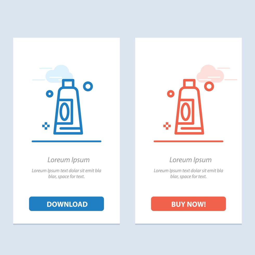 Cream Cleaning Clean  Blue and Red Download and Buy Now web Widget Card Template vector