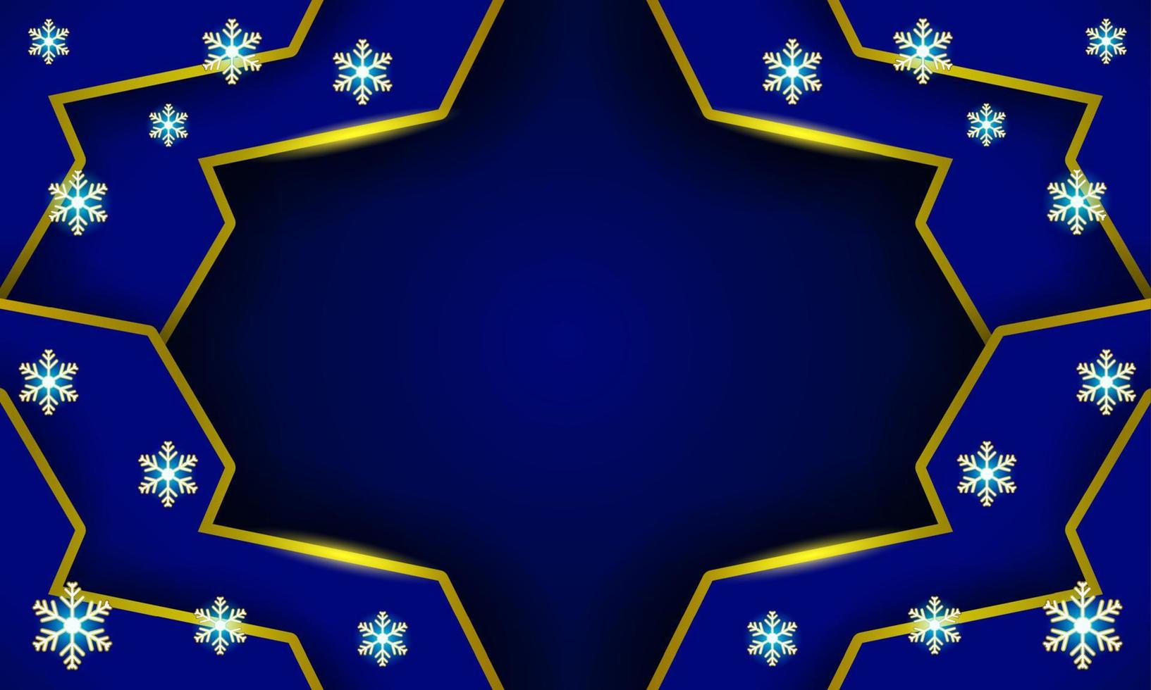 Dark blue color winter and christmas background with snowflakes vector