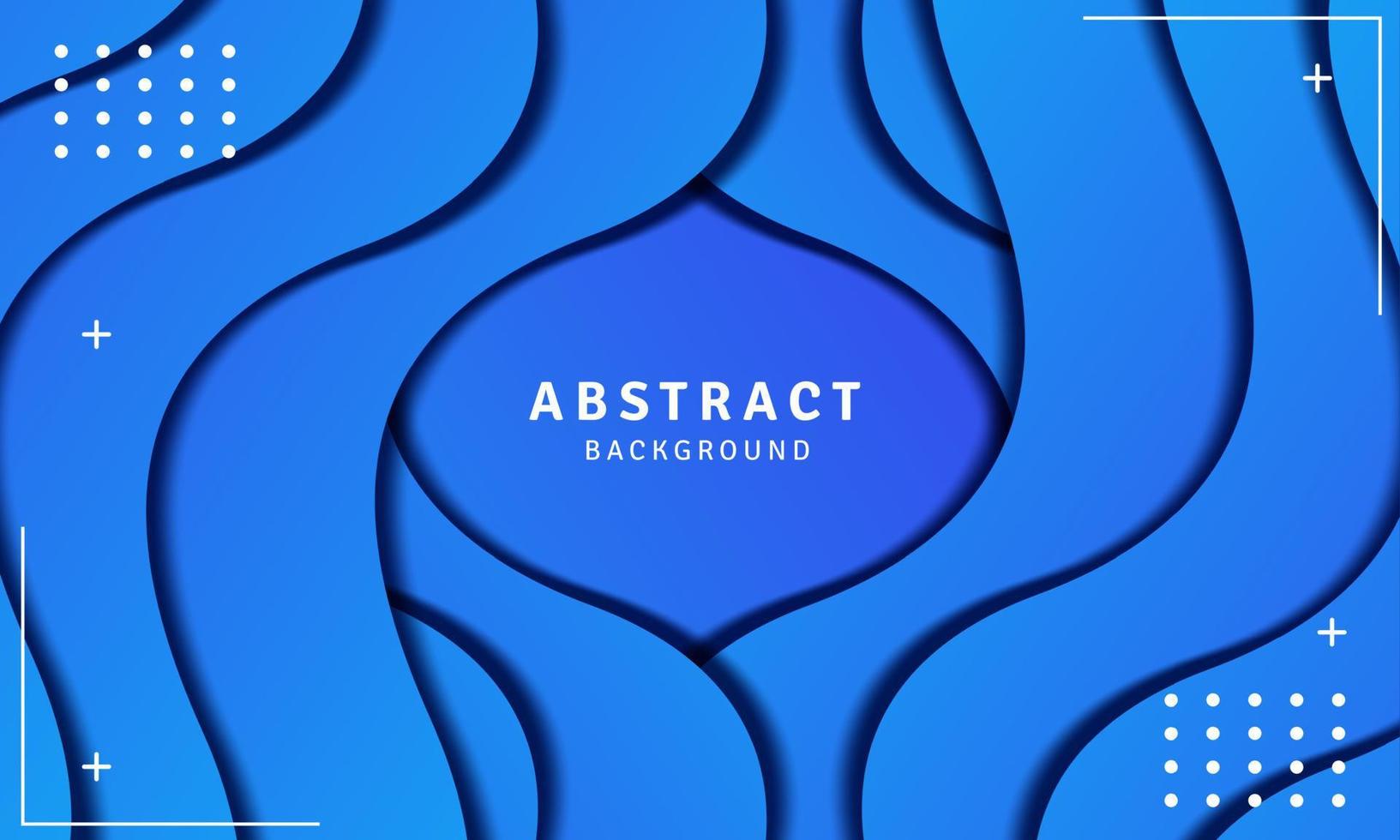 Abstract wavy gradient blue background with shadow effect in modern style vector
