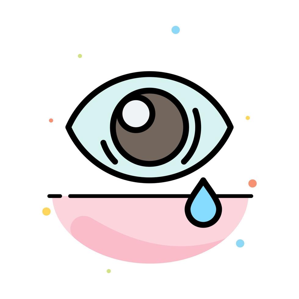 Eye Droop Eye Sad Abstract Flat Color Icon Template vector