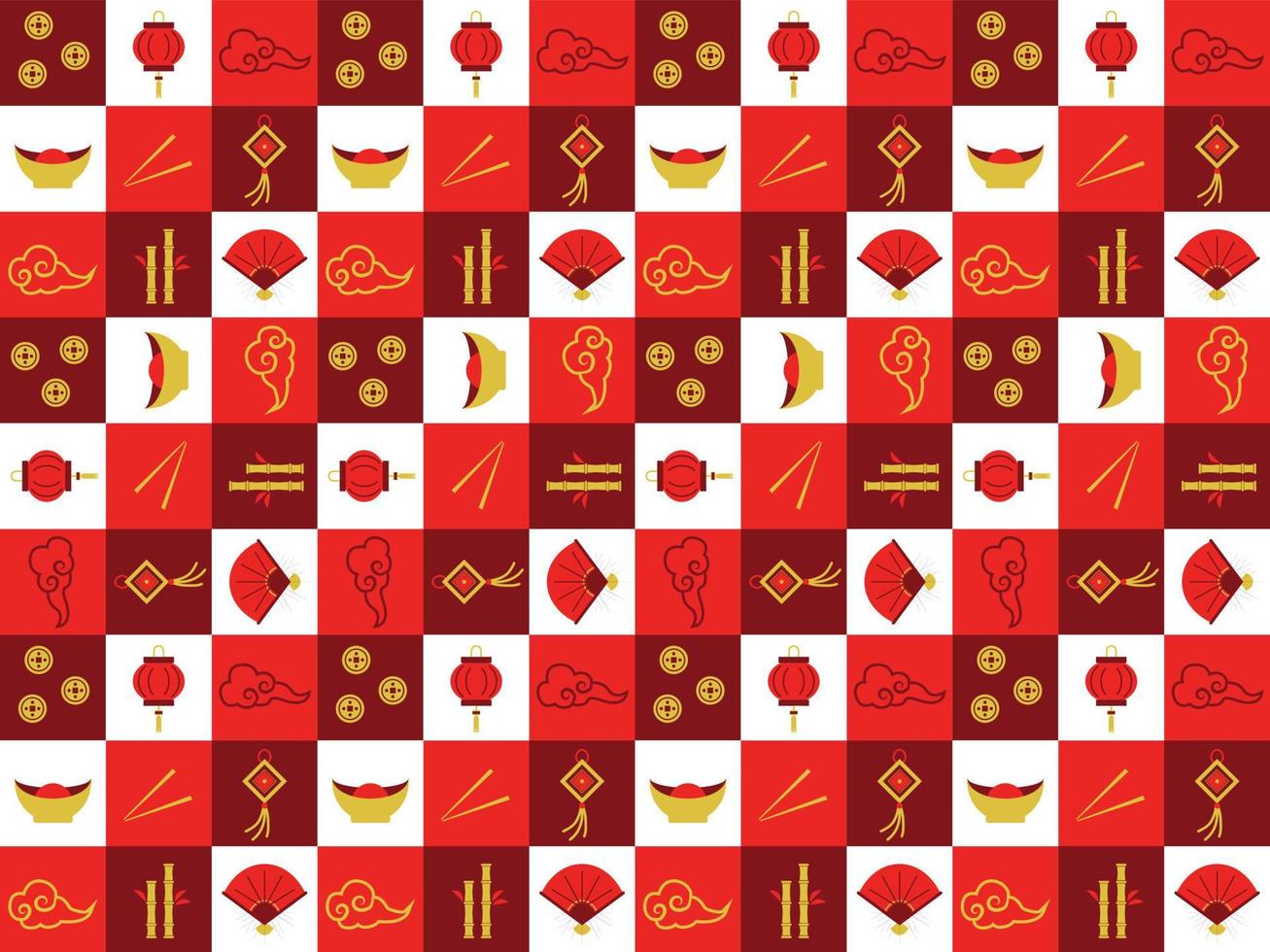 geometric chinese new year background zodiac japanese vector pattern seamless rich red lunar asian