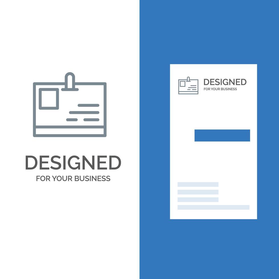 Card ID Card Identity Pass Grey Logo Design and Business Card Template vector