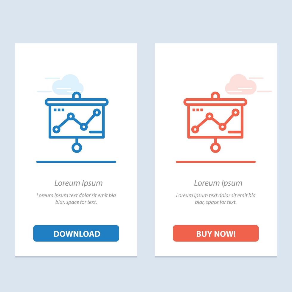 Chart Presentation Graph Projector  Blue and Red Download and Buy Now web Widget Card Template vector