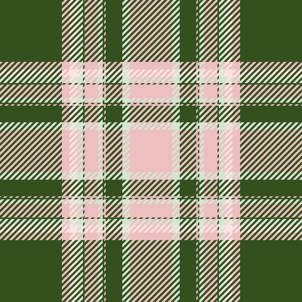 Plaid check pattern in green color. Seamless fabric texture. Tartan textile print. vector