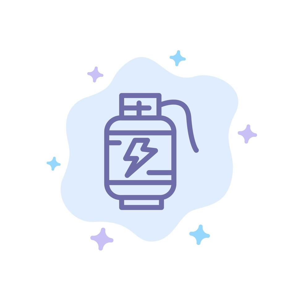 Accumulator Battery Power Charge Blue Icon on Abstract Cloud Background vector