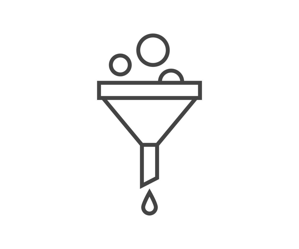 Funnel icon vector. Sort sign, filter symbol black and white. vector