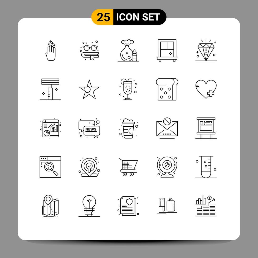 Set of 25 Modern UI Icons Symbols Signs for cosmetic holiday oil event celebration Editable Vector Design Elements