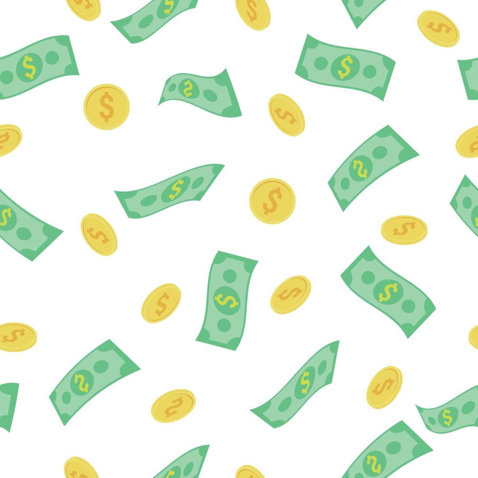 flying money pattern background vector illustration for finance and business