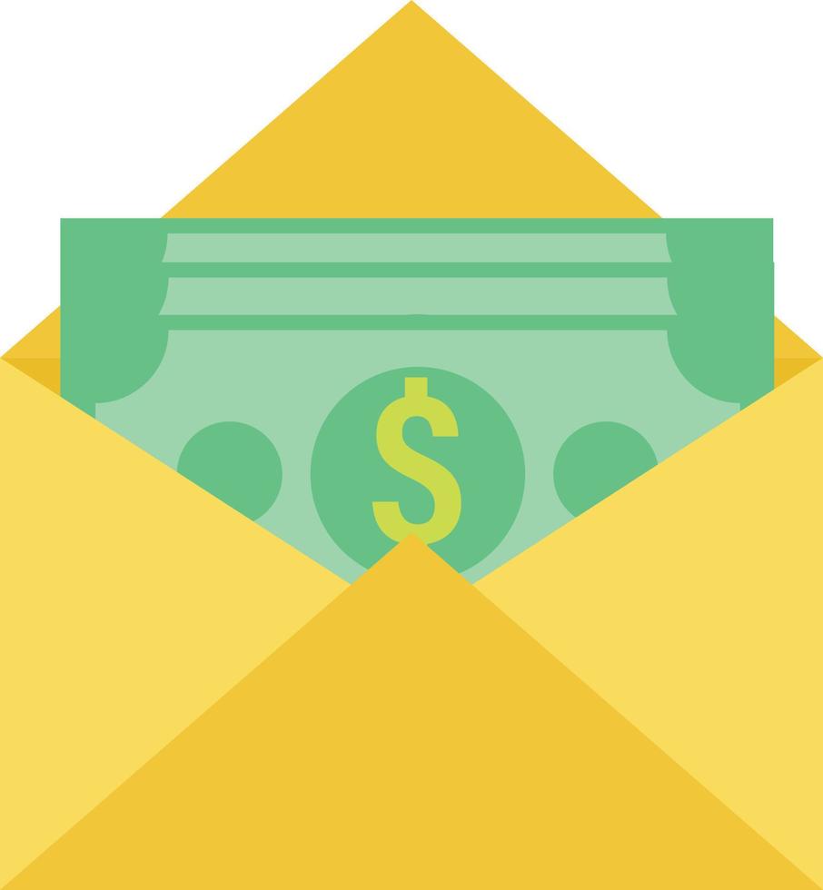 vector illustration of money dollar bills in an open envelope