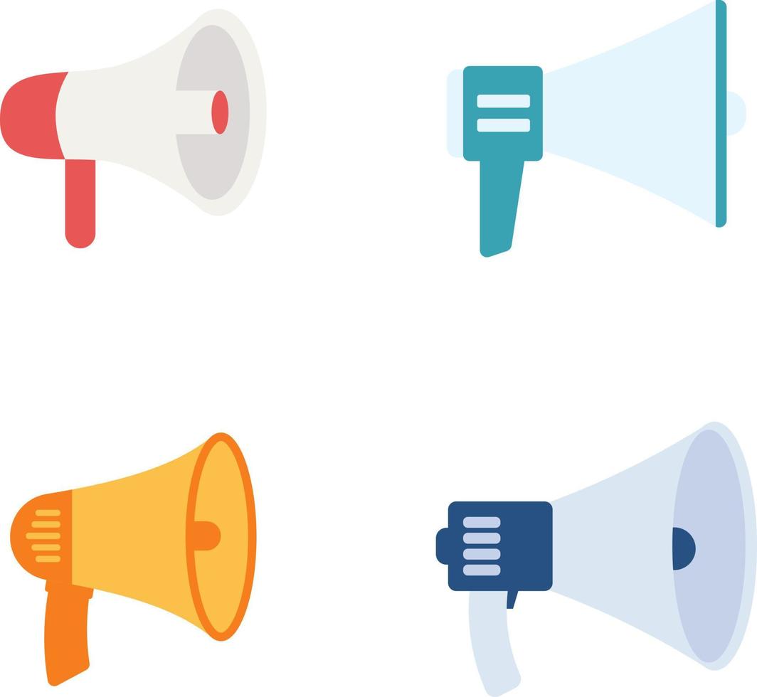 Loudspeaker megaphone icon collection. Advertising and promotion. Vector illustration