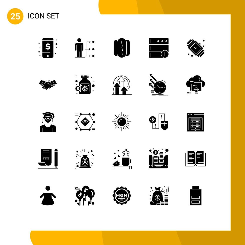 Universal Icon Symbols Group of 25 Modern Solid Glyphs of fashion accessorize male new base Editable Vector Design Elements