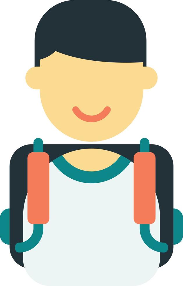 boy carrying a bag illustration in minimal style vector