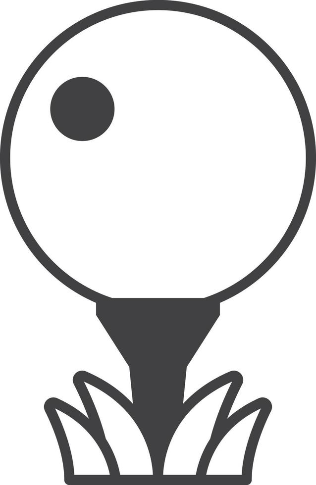 pelota de golf con ilustración de hierba en estilo minimalista vector