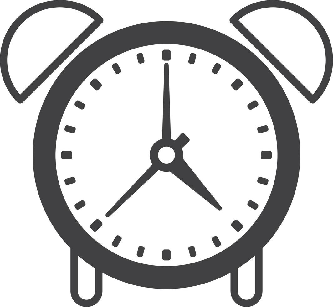 alarm clock illustration in minimal style vector