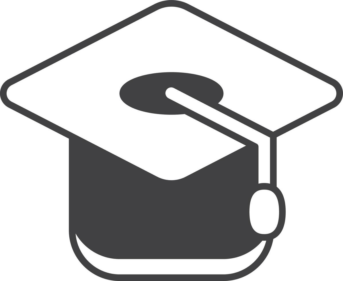 degree cap illustration in minimal style vector