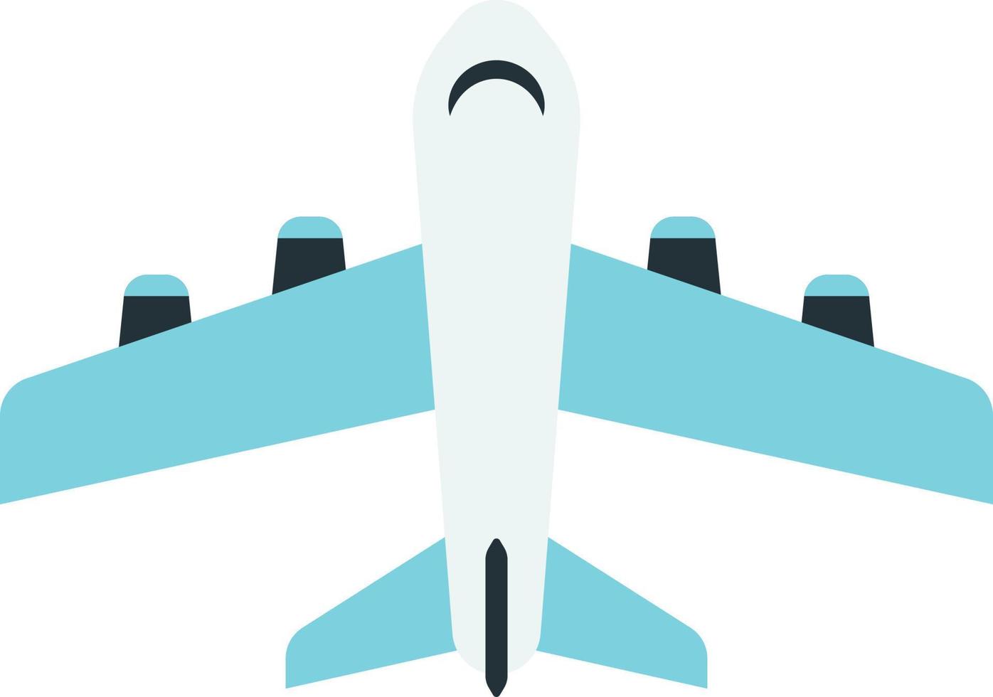 airplane from above illustration in minimal style vector