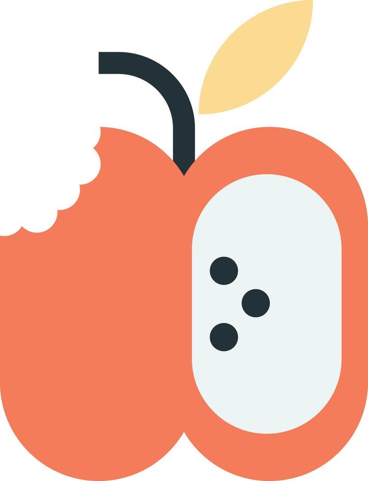 bitten apple illustration in minimal style vector
