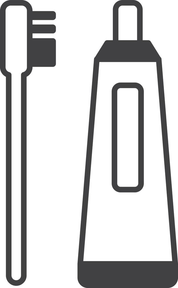 toothbrush and toothpaste illustration in minimal style vector