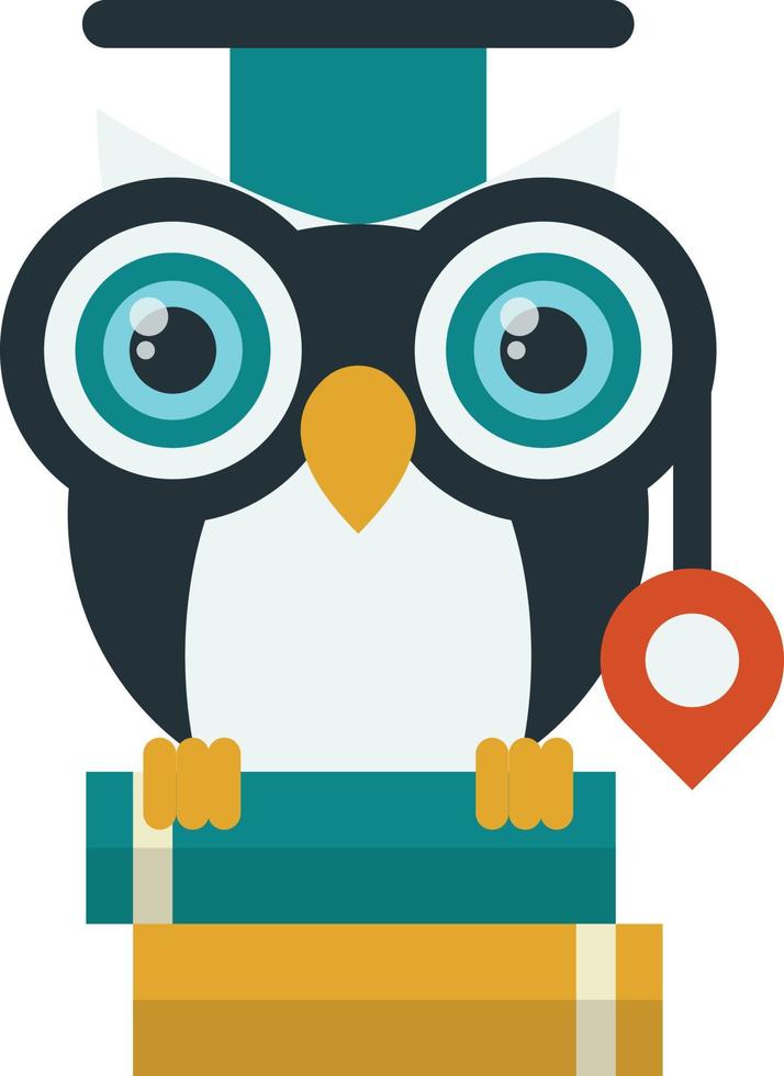 owl and book illustration in minimal style vector