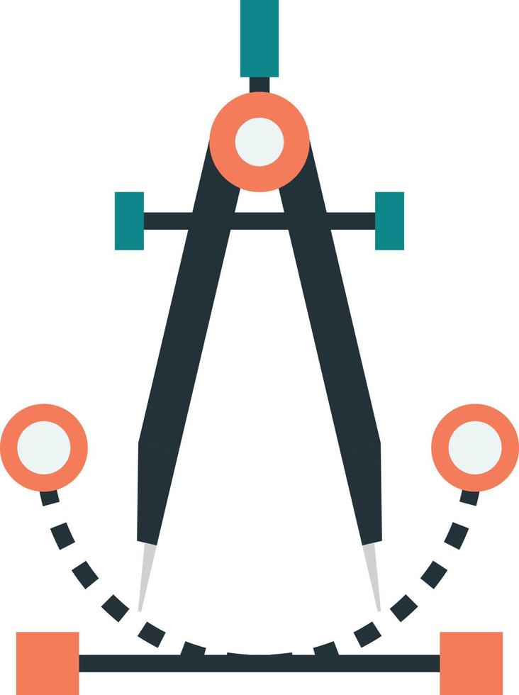dividers compass illustration in minimal style vector