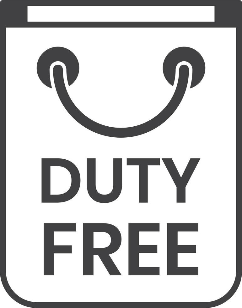 duty free shopping bag illustration in minimal style vector