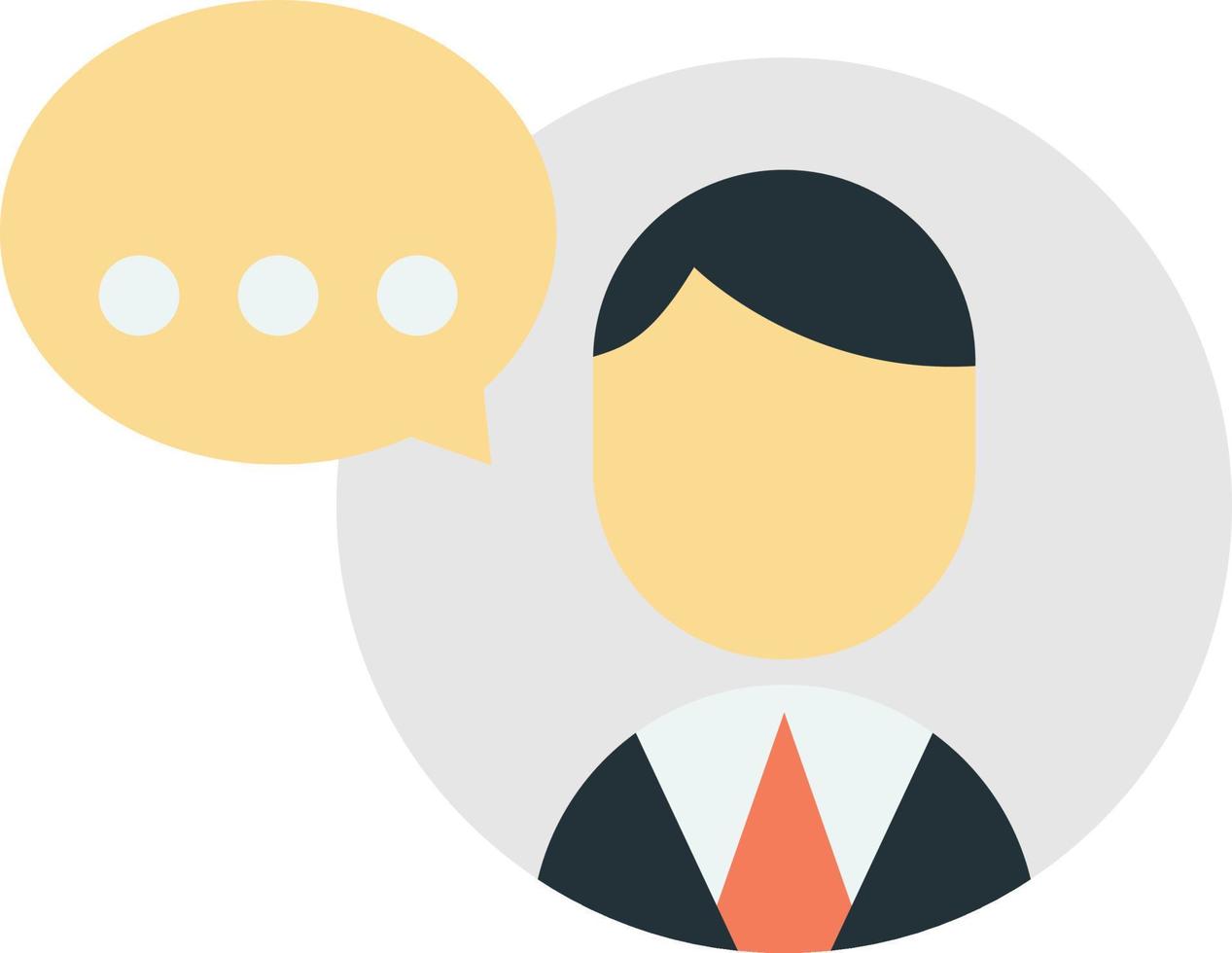 businessman with text box illustration in minimal style vector