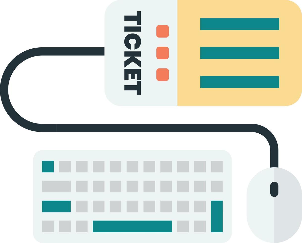 ilustración de teclado y boleto en estilo minimalista vector