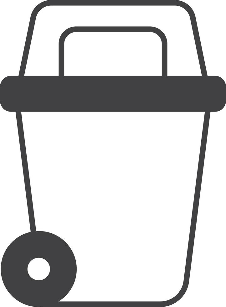 trash can with wheels illustration in minimal style vector