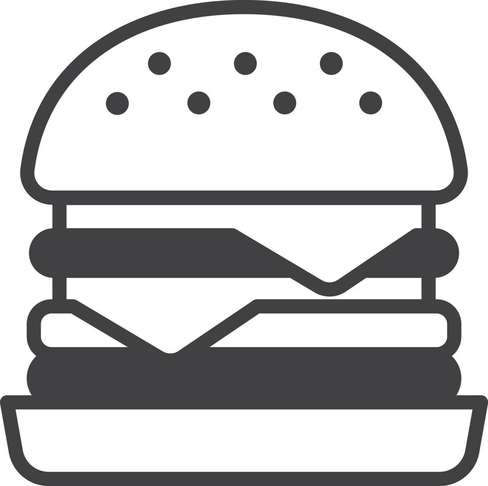 hamburger illustration in minimal style vector