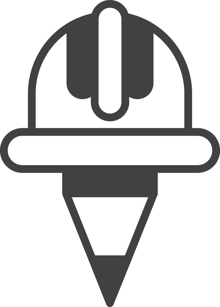 ilustración de sombrero y lápiz de construcción en estilo minimalista vector