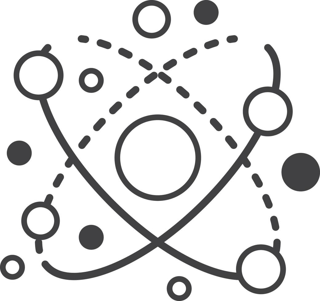 molecules and atoms illustration in minimal style vector