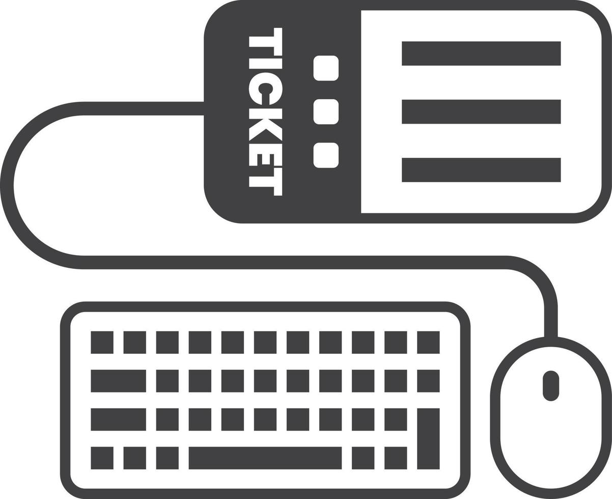 keyboard and ticket illustration in minimal style vector