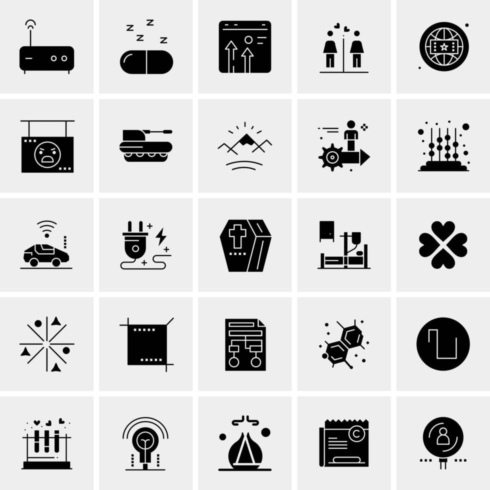 25 iconos de negocios universales vector ilustración de icono creativo para usar en proyectos relacionados con la web y dispositivos móviles