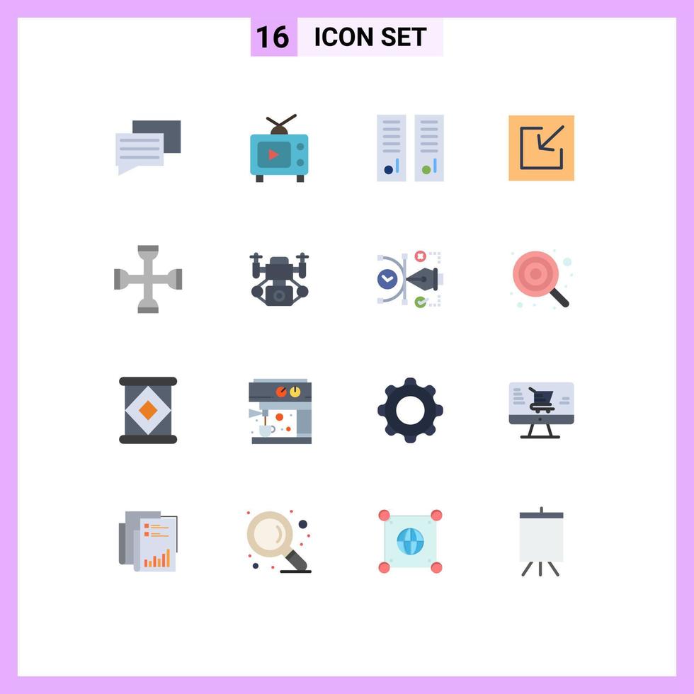 16 iconos creativos signos y símbolos modernos de configuración de casilleros cruzados guardar descargar paquete editable de elementos de diseño de vectores creativos