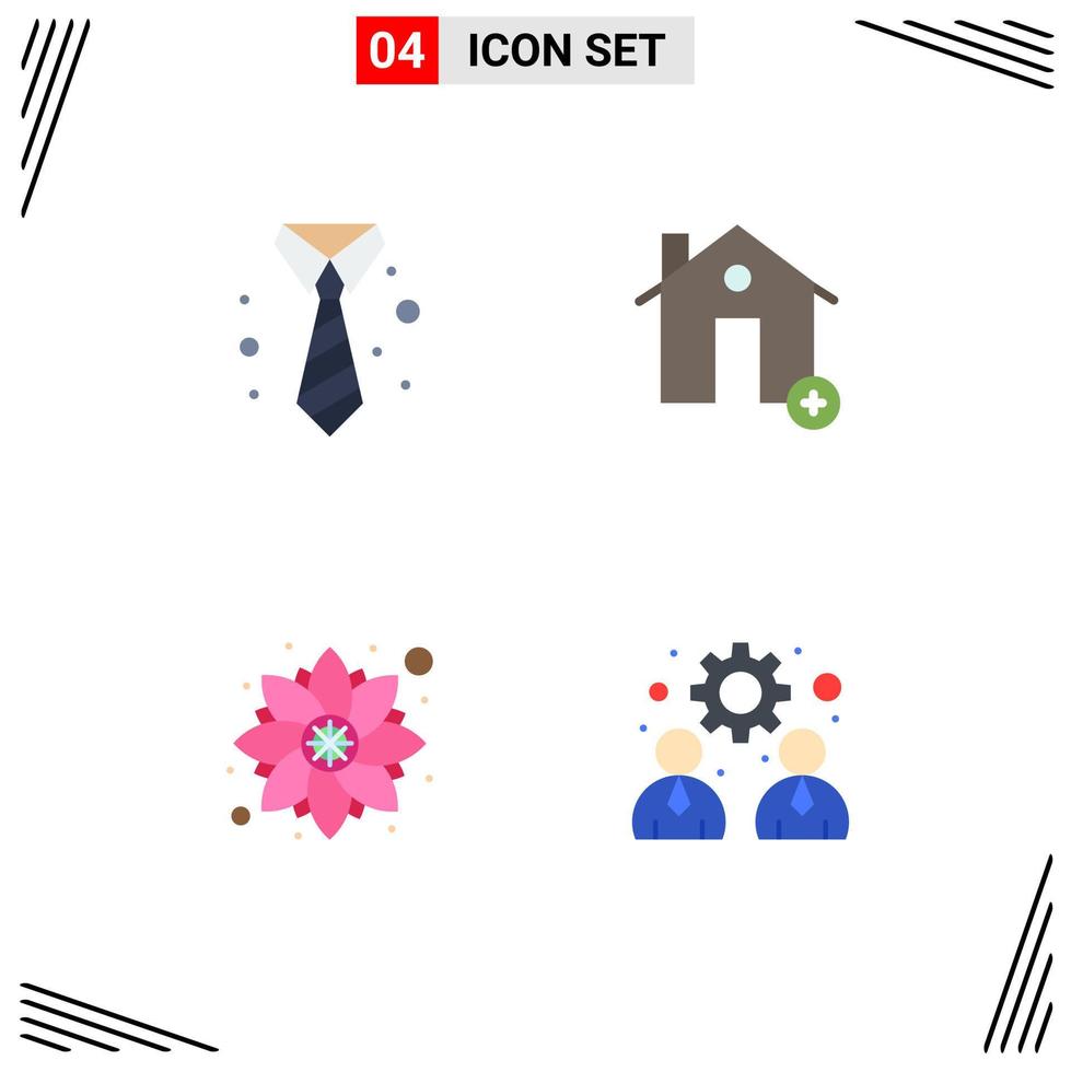 4 Flat Icon concept for Websites Mobile and Apps business decoration clothing estate rangoli Editable Vector Design Elements