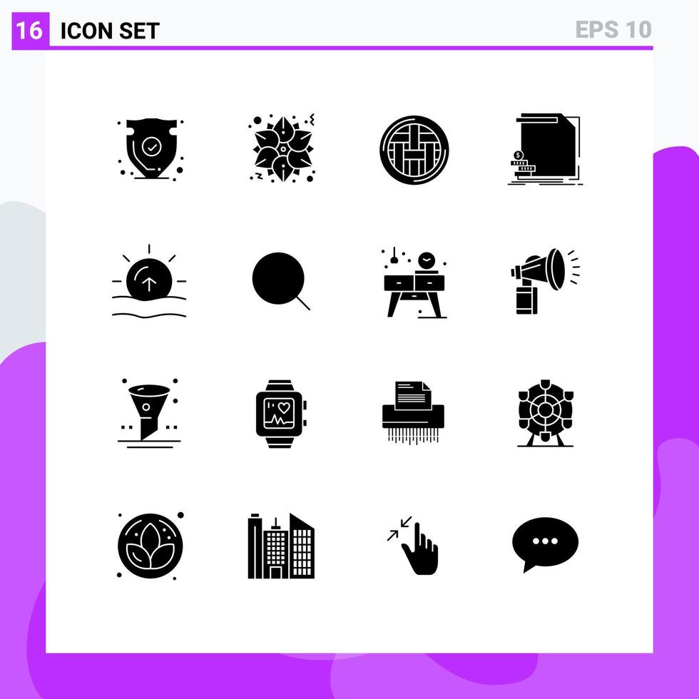 Set of 16 Modern UI Icons Symbols Signs for information finance winter economy pie Editable Vector Design Elements