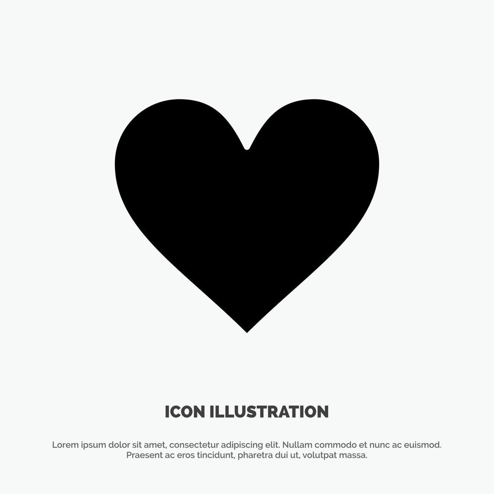 Love Heart Sign Wedding solid Glyph Icon vector